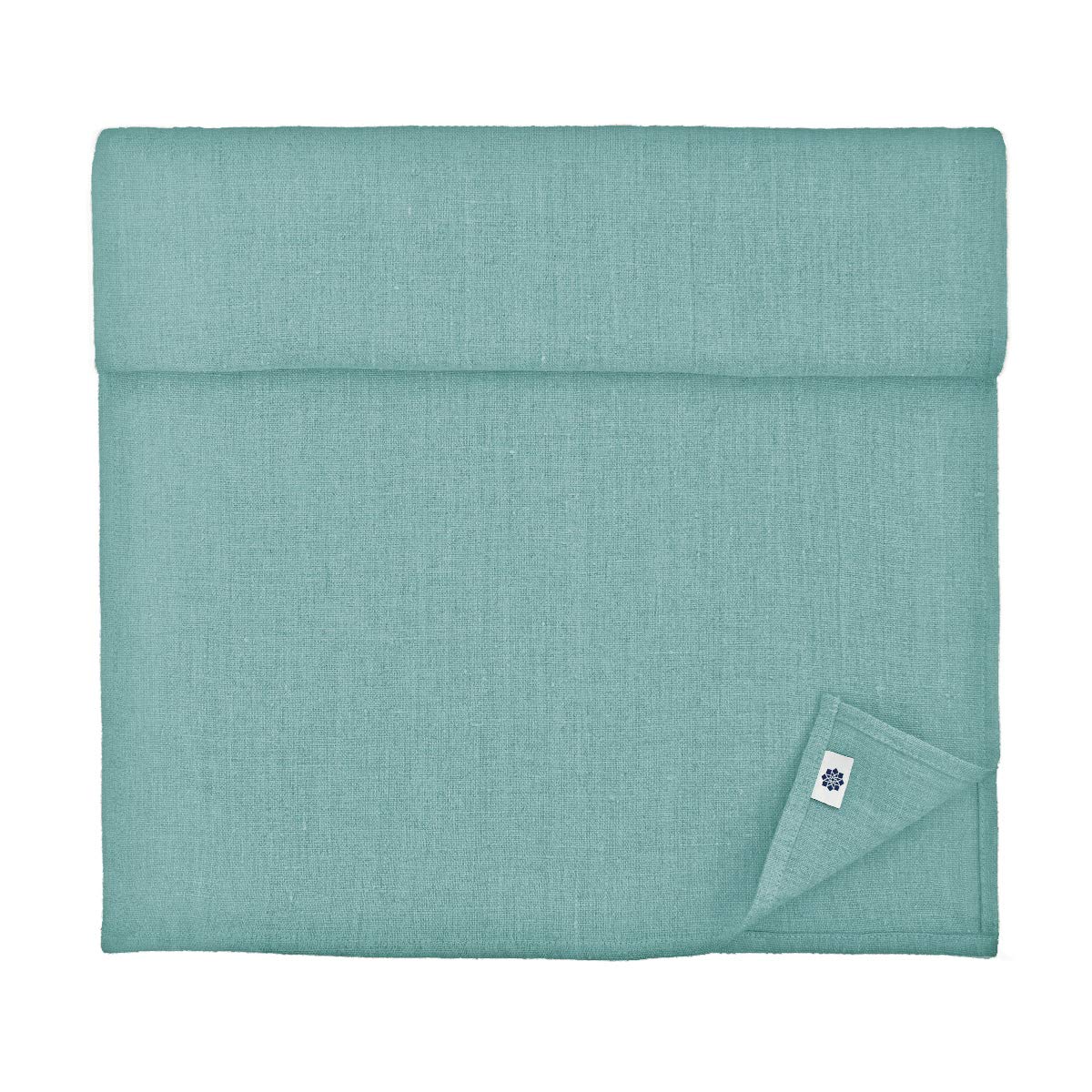 Linen & Cotton Vintage Landhaus Rustikal Shabby Chic Tischläufer Stoff Antea - 100% Leinen, Enteei Blau (43 x 270 cm) Tischband Einfarbig Läufer Tisch Esstisch Deko für Haus Home Küche Sommer Party