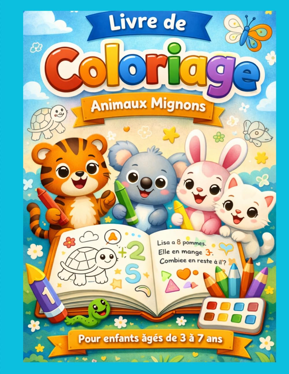 livre de coloriage animaux: 50 animaux amusants pour enfants de 3 à 7 ans