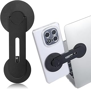Magnetic Phone Holder for Laptop Self-Adhesive Side Phone Mount 180° Foldable Phone Laptop Stand Slim Adjustable Expansion phone Holder Accesorios Compatible with Cellphone Computer Desktop Devices