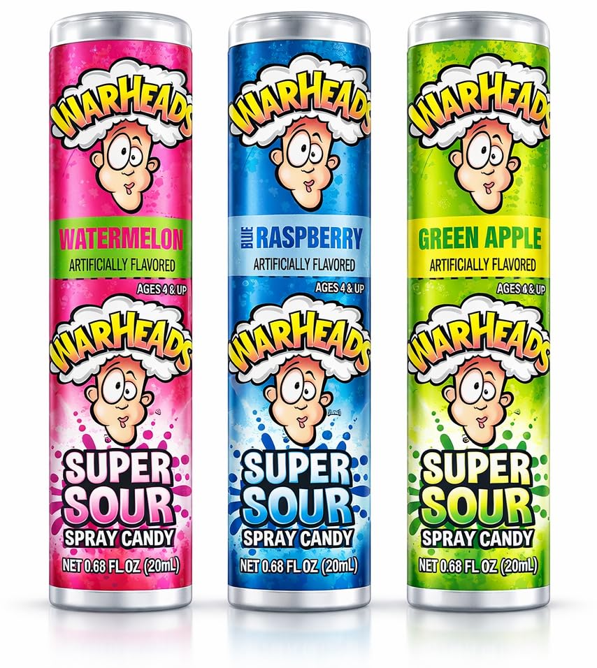 WARHEADS - Super Sour Spray Candy (3 x 20ml Each) By COUGAR | Assorted Fruity Flavors Watermelon, Blue Raspberry & Green Apple | Intense Tangy Liquid Candy Spray for Kids & Teens | Fun Pocket Snack Treat – (Imported-USA)-image-17