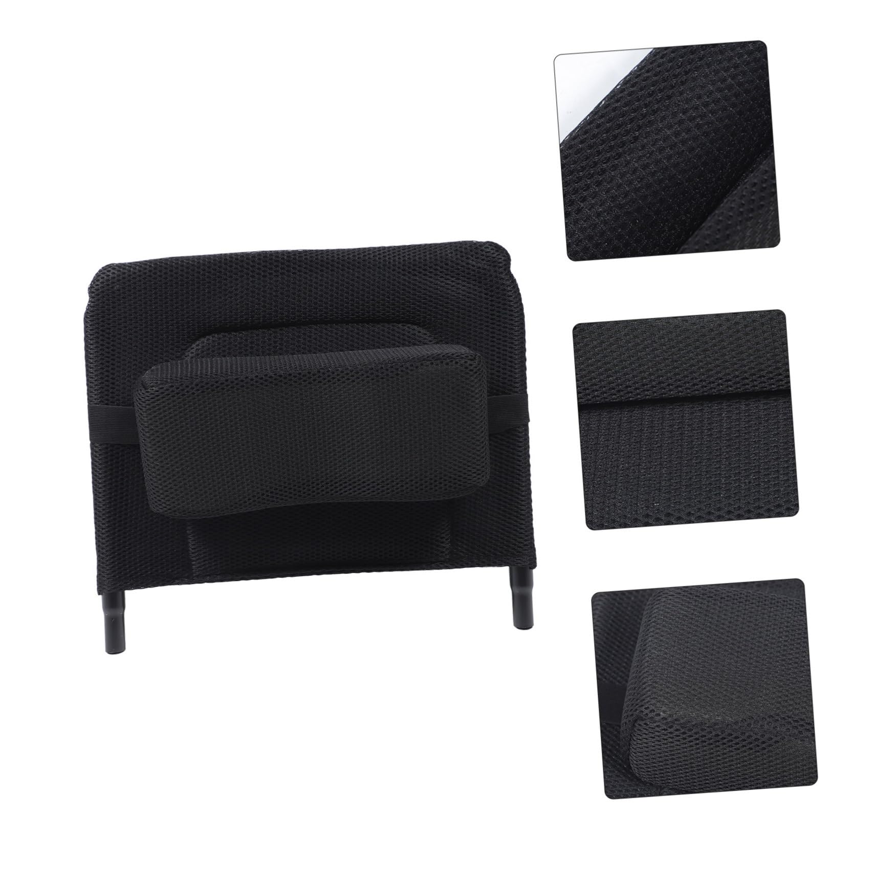 Respaldo Elevable para Silla de Ruedas de Malla, Acero al Carbono | Accesorio Negro, Repuesto Manual para Tipo Respaldo Alto, Acabado de Malla y Confección Delicada