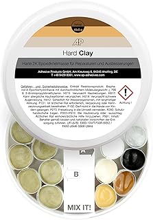 AP Hard Clay 2K Epoxidknetmasse I 16 x 5 g I Reparaturknete & Epoxidharz Knete für Holz, Metall, Keramik Kunststoff I Formbarer Kleber für Reparatur Abdichtung & Modellieren I Schleifbar & lackierbar