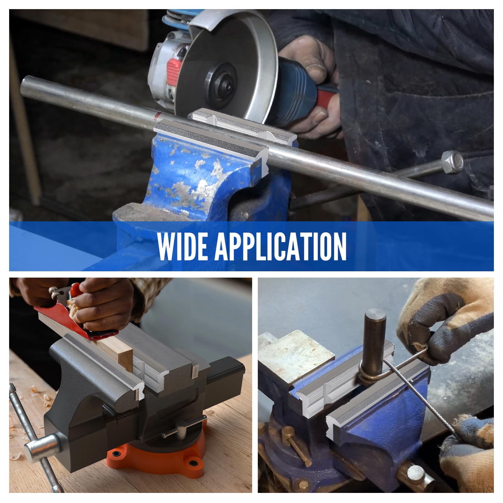 SWAWIS Ganasce Protettive per Morsa 100mm Alluminio con Magnete e Prismi