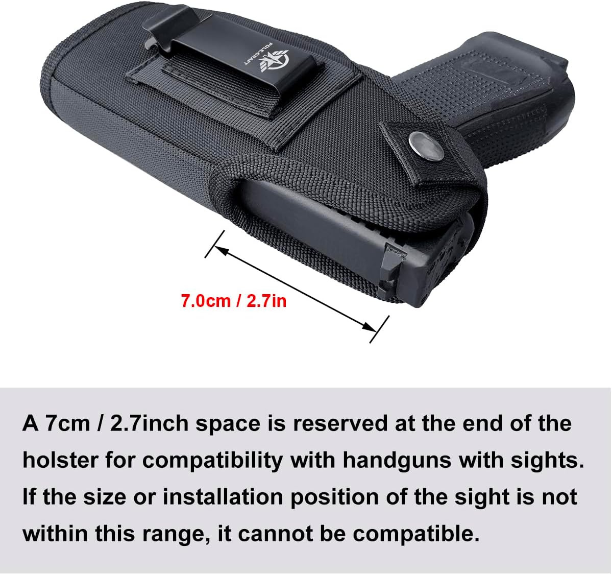 Gun Holsters IWB/OWB 9mm Pistol Holsters Optics Cut Fit: Glock 19 26 30 43X - Taurus G2C G3C - Springfield Hellcat Pro - Image 4