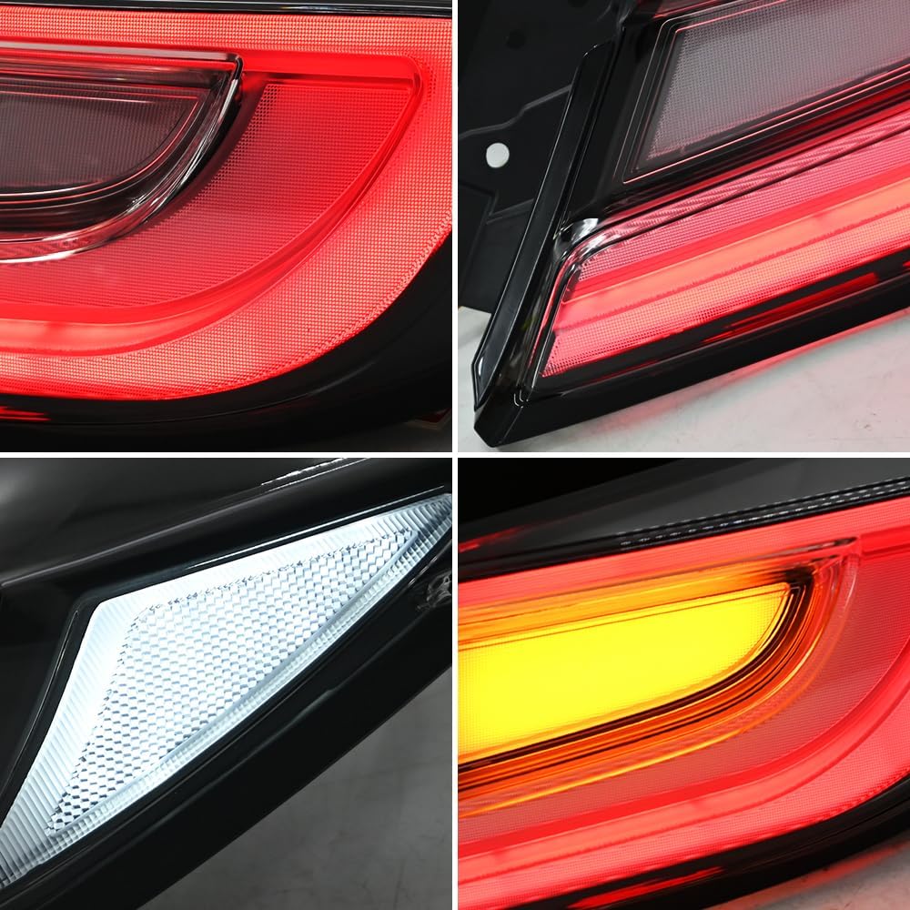 T T-ABC New Taillight Compatible with 2021-2024 Toyota GR86 Tail Lights Subaru BRZ 2nd Gen ZN8 ZD8 Rear Light Sequential Animation Custom Back Accessories Clear Version