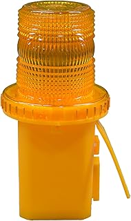 Cortina Safety Products 03-10-CLG Flashing Cone Light, Amber Lens, Uses 6V Battery, Clips on to Cone.