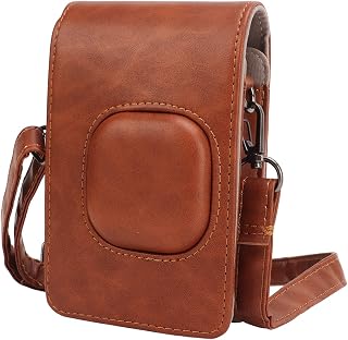 Capa de câmera instantânea de couro PU capa protetora portátil 110 cm alça de ombro ajustável fecho magnético bolsa protetora para Fuji Mini LiPlay