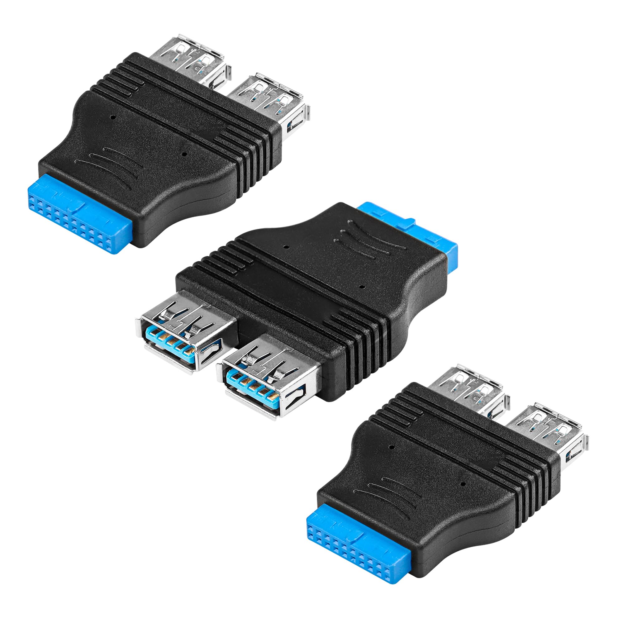 GINTOOYUN Cavo di prolunga USB 3.0, 19/20 pin da 1 a 2 Y, splitter interno, adattatore di estensione fai da te (15 cm