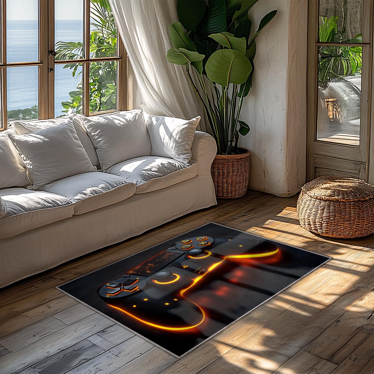 Tapis de manette antidérapant et lavable pour chambre d'enfant creative 120x180 cm