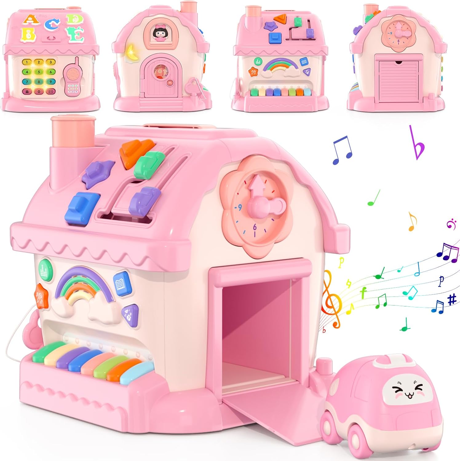 Toys for 1 Year Old Girl Gifts, Musical House Learning Toddler Toys with Story, Letter, Games 1st First Birthday Gifts for Girls 6-12 12-18 Months