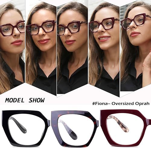 Miniatura 5 de Fashion Oprah Oversized Reading Glasses for Women Anti Computer Blue Light Blocking Eyeglasses Reader Stylish