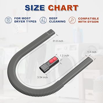 Sealegend Dryer Vent Cleaner Kit for Dyson Dryer Lint Vacuum Attachment