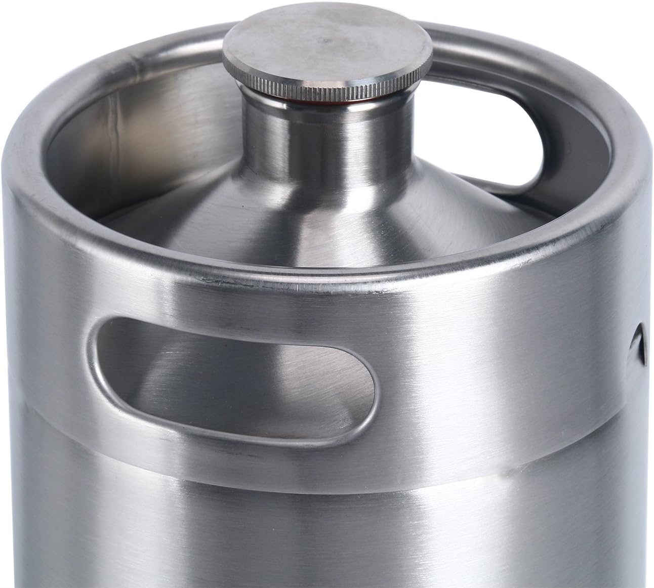 128 OZ Mini Keg Growler Canteen Craft Beer Homebrewing Home Brew Stainless Steel Beer Barrel Silver (128oz)