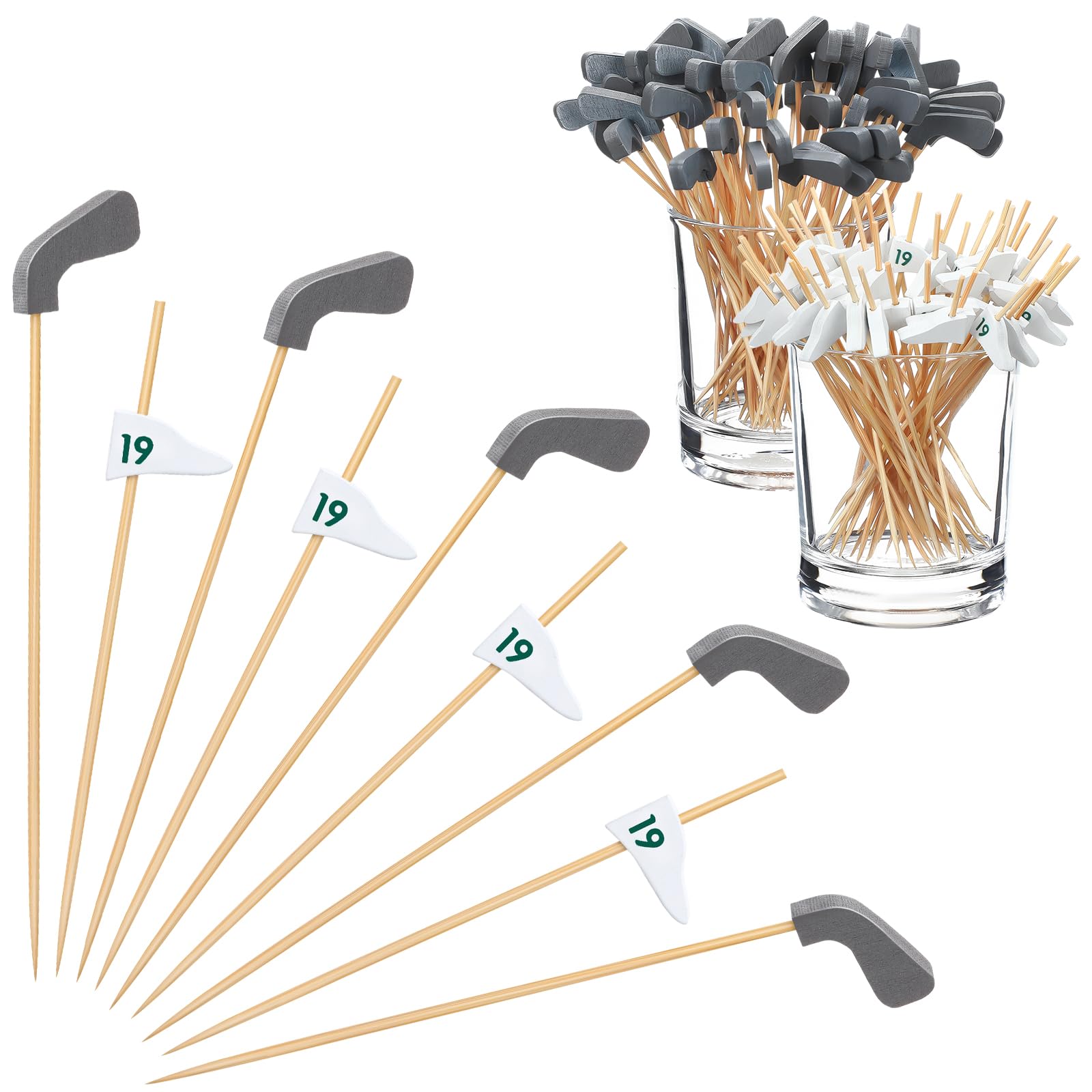 200 Pcs Golf Cocktail Picks 4.7" Golf Toothpick Bulk