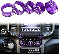 Vista 9 de Bolaxin Accesorios para Dodge Ram 2019 2020 2021 Cubierta de perilla de control interior AC/volumen/modo/AUTO/interruptor de navegación decoración