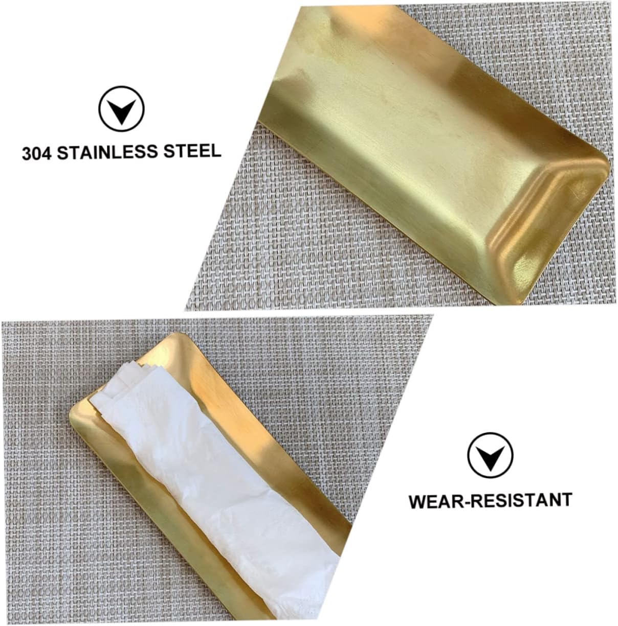 10pcs Stainless Steel Towel Storage Plate Tissue Tray for Home Restaurant Lightweight and Easy to Clean Multifunctional Napkin Holder Elegant Design for Kitchen Use