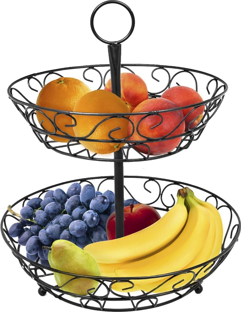 70% Off Everything Sorbus® 2-Tier Countertop Fruit Basket Holder & Decorative Bowl Stand—Perfect for Fruit, Vegetables, Snacks, Household Items, and Much More (Black)
