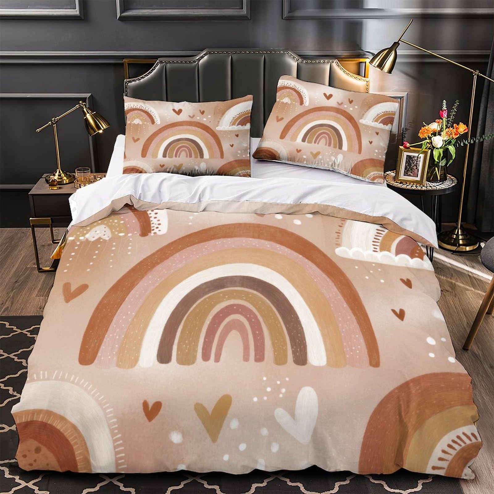 Housse de couette sans repassage fermeture éclair 140x200cm