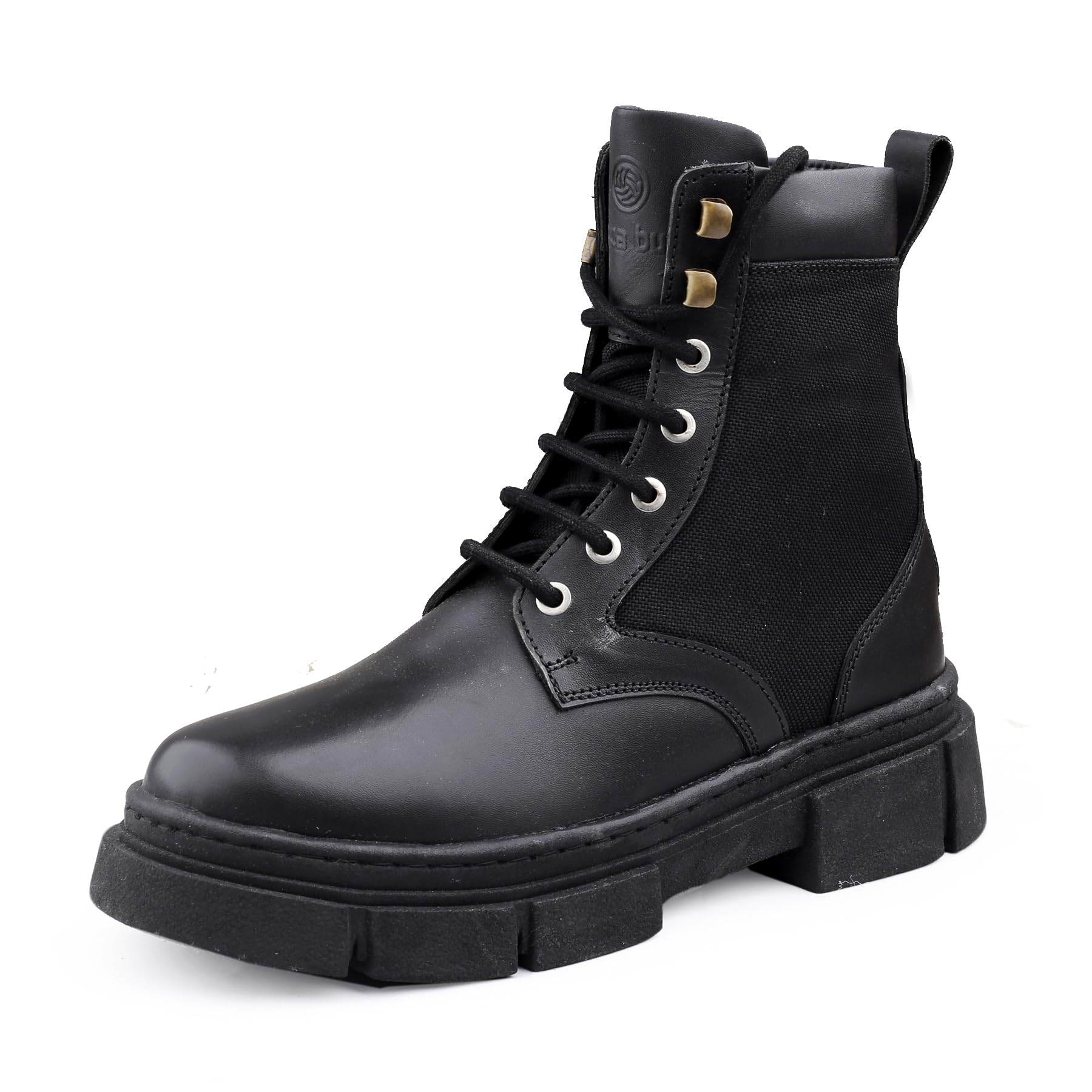 Bacca Bucci Pathfinder Brushed Leather Combat Boots for Men with Chunky Rubber Lug Sole | Genuine Leather Boots- Black (B0CCFYJN6C) Amazon Price History, Amazon Price Tracker