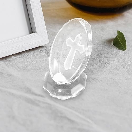 Miniatura 9 de 2 figuras de cruz religiosas de Jesús de pie Crucifijo de pie, adornos de escritorio, pequeñas estatuas decorativas para el hogar y la oficina,