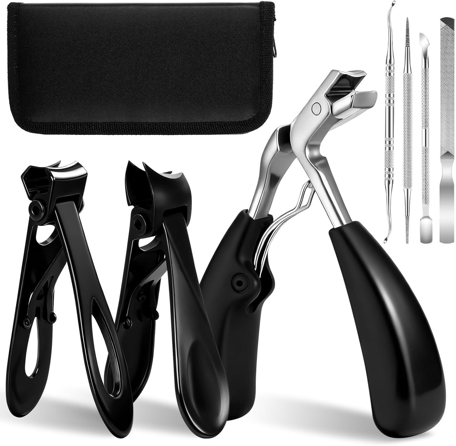 Toenail Clippers for Seniors Thick Toenails, 7-in-1 Ingrown Toe Nail Clippers, Professional Large Podiatrist Toenail Clippers Manicure Pedicure Kit for Men Women