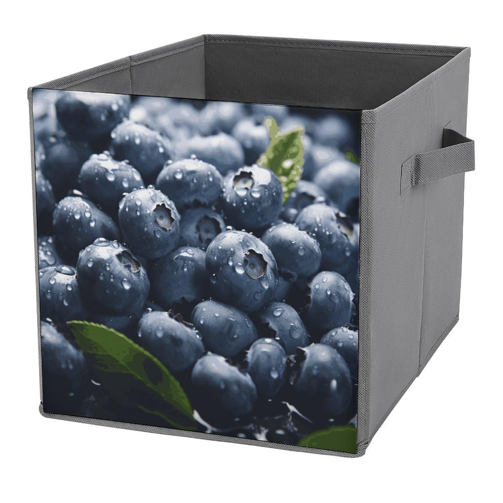 NONHAI Collapsible Storage Bins with Dual Handles Fabric Storage Basket Foldable Cubes Organizer Baskets Delicious Blueberry Storage Boxes for Organizing Clothing Cube Storage Organizer Bins