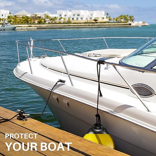 Miniatura 14 de Pair of Vinyl Boat Buoy Balls, 11.4 x 13.8 Inches Round Boat fenders Ball for Boat Mooring Buoys, Anchor Float Buoy and Mooring Fender Azul