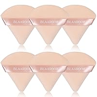 Vista 10 de BLAAROOM 6 piezas de maquillaje facial de terciopelo suave triángulo para polvo suelto, polvo mineral, polvo corporal, base cosmética húmeda y seca