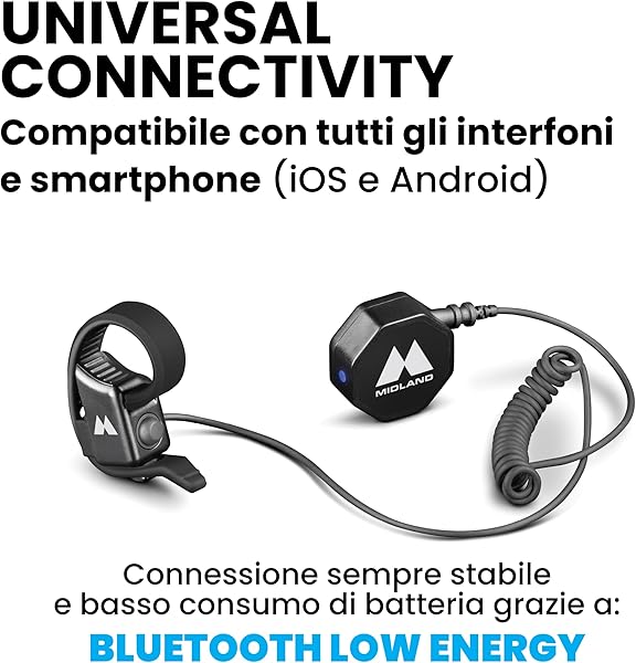 Midland BTT Button Pulsante Bluetooth da Moto per BTTalk App, Accessorio per Qualsiasi Marca di Interfono, Comunica in Sicurezza Senza Togliere le Mani dal Manubrio - 3