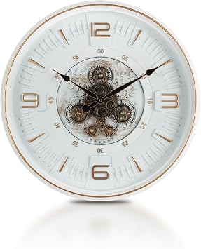 Vintage Large Wall Clock with Moving Gears, 20 Inches Industrial Retro Steampunk Decorative Wall Clock with Moving Cogs for Living Room Home Office Farmhouse Fireplace Decor