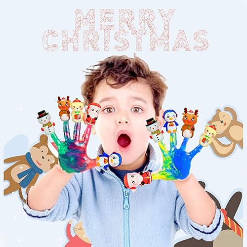 Miniatura 4 de Juguetes de marionetas de dedo de Navidad para niños, marionetas de dedo para niños pequeños de 1 a 3 años, juguetes de Navidad para bebés, juguete
