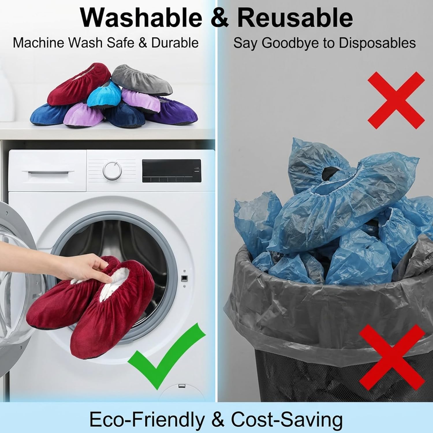 11 Pcs Reusable Non Slip Shoe Covers, 11 Colors Washable Foot Boot Shoes Covers Soft Thickened Shoe Protectors Cover for Indoors, Home, Office, Laboratory - Image 7