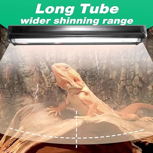 Miniatura 14 de Hypool T8 Strip UVB UVA - Lámpara de iluminación para reptiles con 18 pulgadas, 15 W, UVB 10.0, kit combinado de bombillas fluorescentes 10.0, 10%