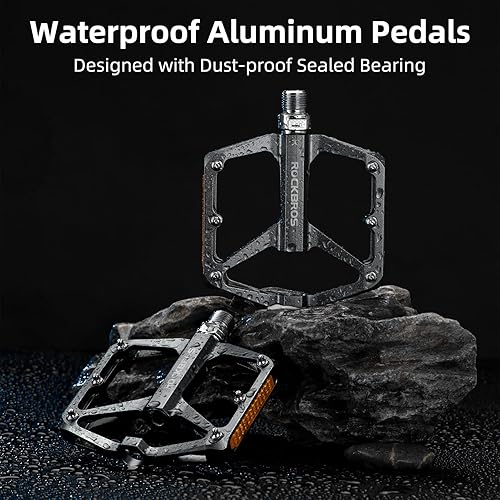 Miniatura 7 de ROCKBROS Pedales de Bicicleta de Montaña Pedales MTB Pedales Planos de Bicicleta de Aluminio 916" Rodamiento Sellado Plataforma Ligera para