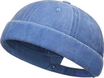Unisex Cotton Brimless Beanie Hat Retro Casual Docker Sailor Skull Cap