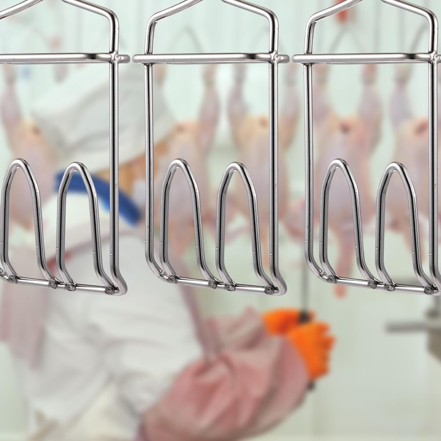 Chicken Hanger for Slaughter Stainless Steel Poultry Hook Meat Hanging Hooks for Pork Poultry Meat Processing Equipment