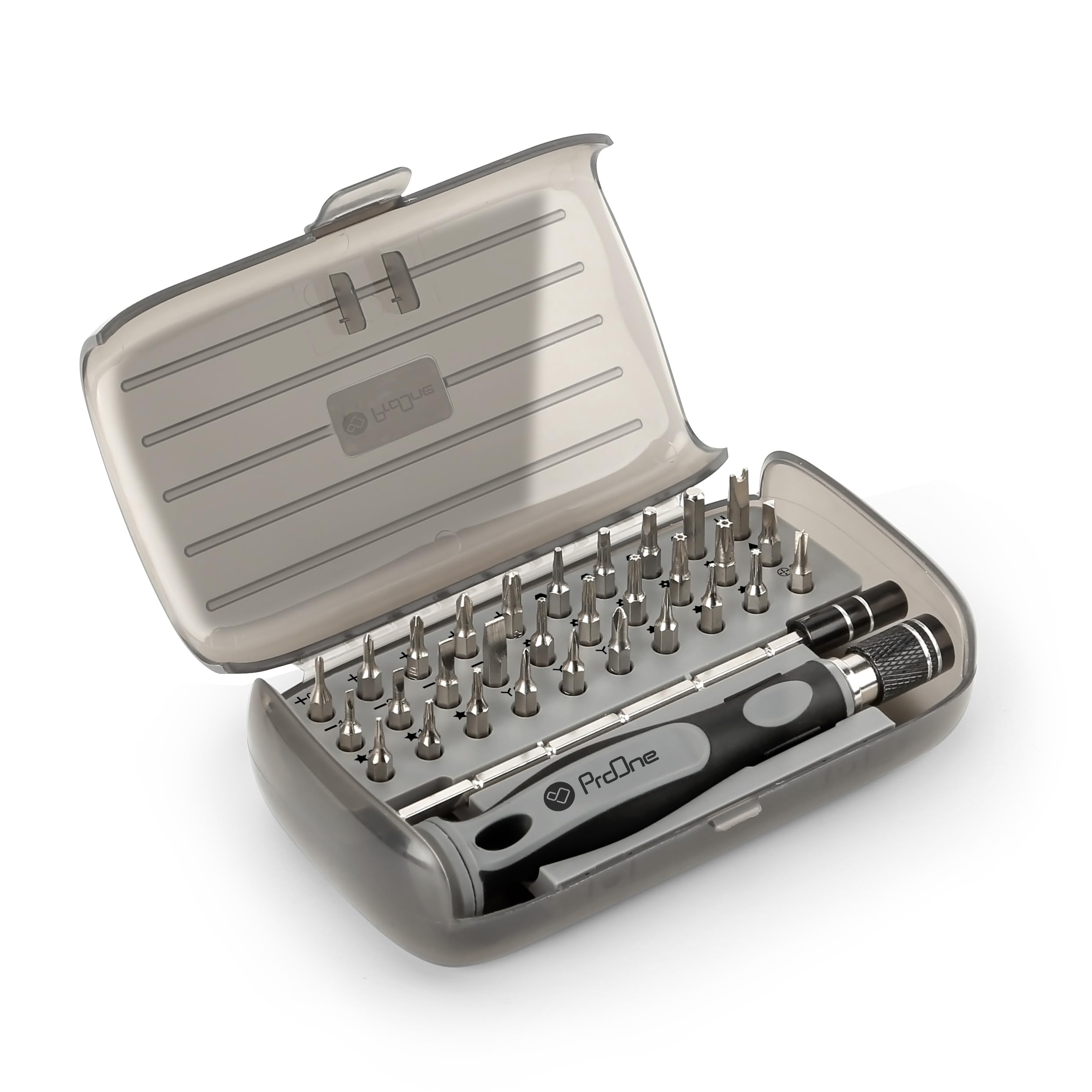 ProOnePGS104 Screwdriver Set, 32 in 1 Mini Screwdriver, Magnetic Driver Bits Set, Set, S2 Alloy Steel Pocket Manual Screwdriver Tool Set, Repair Tool Kit - Aluminum Shell