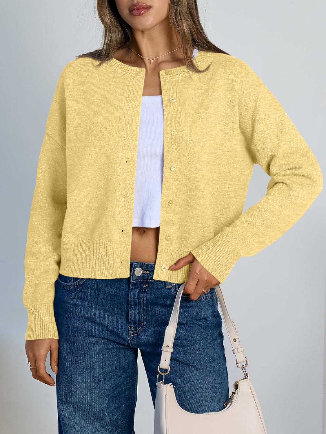 Trendy Queen Cropped Cardigan Sweaters for Women Lightweight Y2k Fall Outfits Spring Fashion Clothes 2026