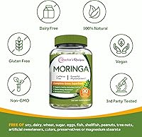 Vista 5 de Doctor's Recipes Moringa 11,000 mg de potencia, superalimento verde completo, apoyo natural antioxidante, sin OMG, 90 cápsulas veganas, sin cafeína
