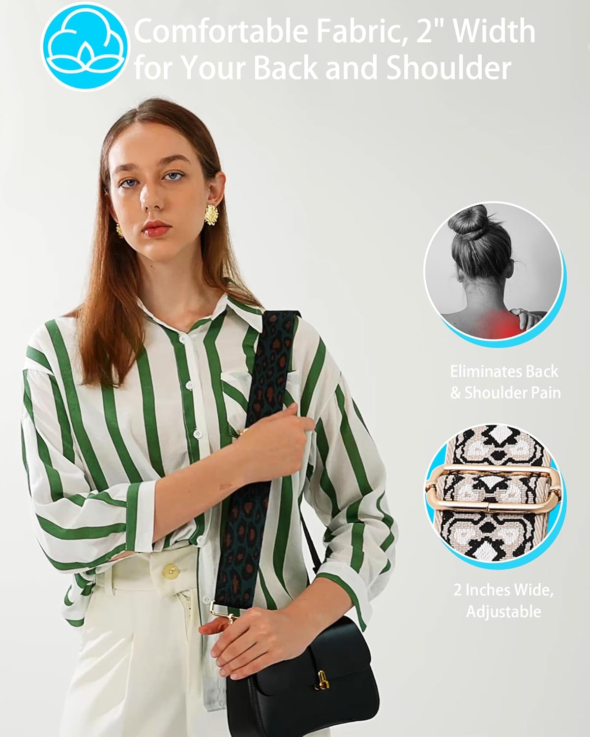 GINJKGO Purse Straps Replacement Crossbody - Adjustable Bag Strap for Purses, Wide Shoulder Strap for Women Guitar Purses - Image 4