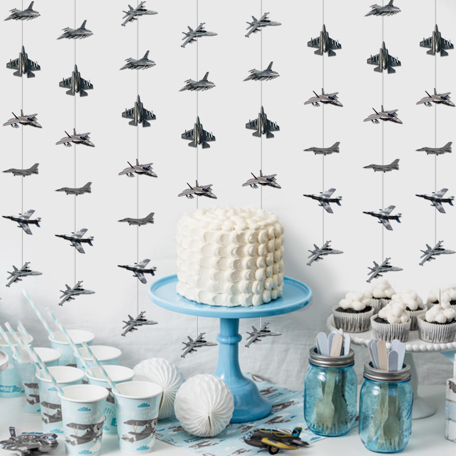 Kreatwow Air Force Banner - Flugzeug Party Dekoration 6,56 Meter