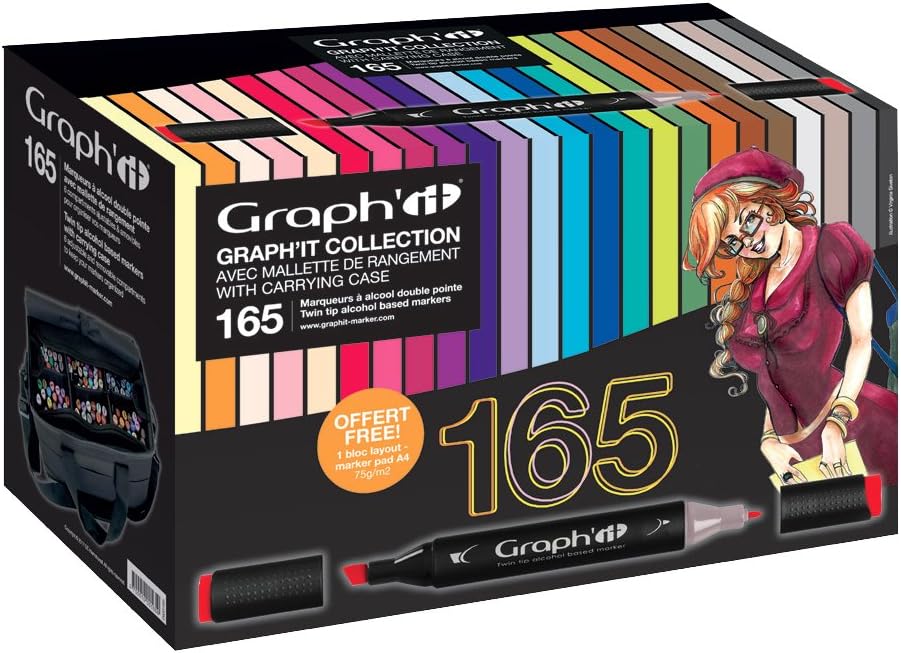 Graph' It Case Collection Complete Set 165 Markers Assorted Colours