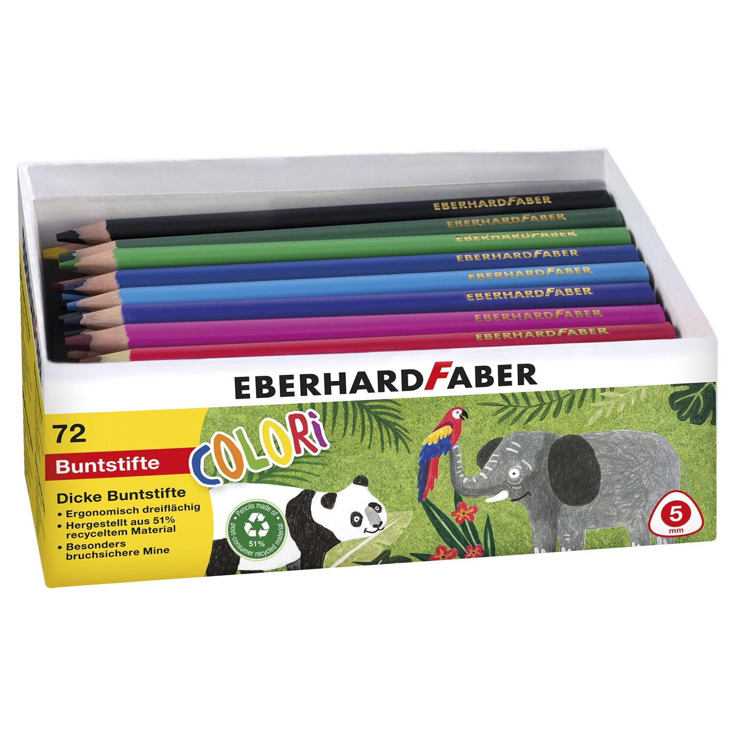 NEU Kindergarten-Paket mit 72 dicken Buntstiften, dreiflächig 5mm