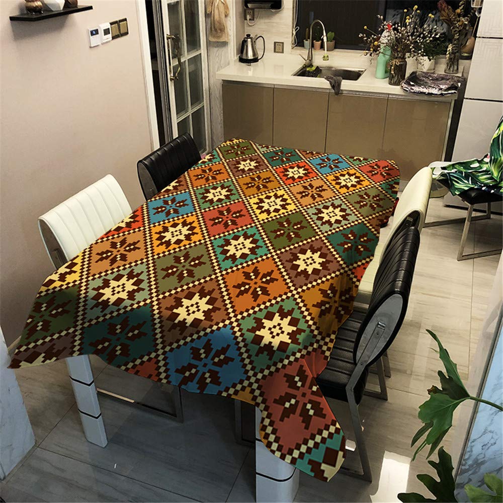 Tovaglia Antimacchia Rettangolare Impermeabile - 140x200cm, Poliestere, Sfondo Giallo, Proteggi Tavolo Da Graffi E Macchie - 5