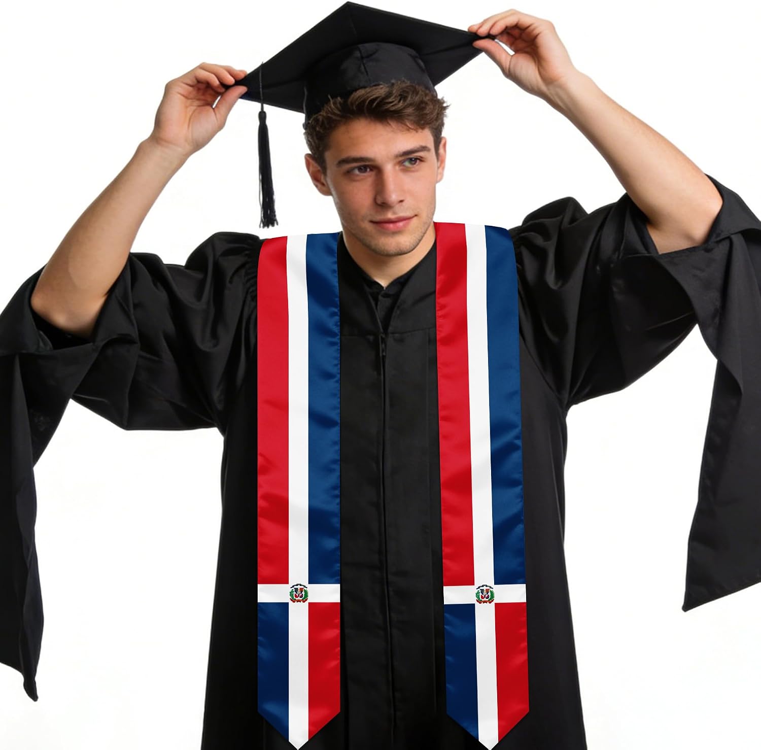 The Dominican Republic Country Flag Graduation Stole, Graduation Sash Scarf for International Students, 2026 Graduation Gifts
