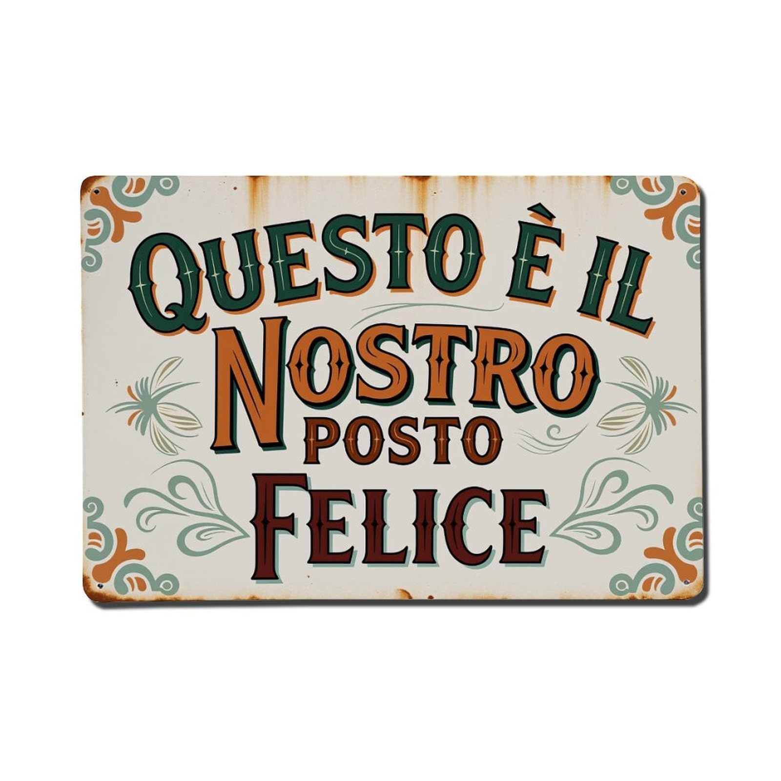 Vintage Style Sign With Ornate Decorations Tin Sign Vintage Metal Poster, Home Bar Garage Man Cave Cafe Indoor & Outdoor Wall Decoration 8x12Inches