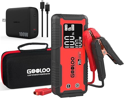 GOOLOO GT4000S Jump Starter 100W Two-Way Fast-Charging Portable Car Battery Charger Booster Pack & EVA Protection Case & PD 100W Wall Charger