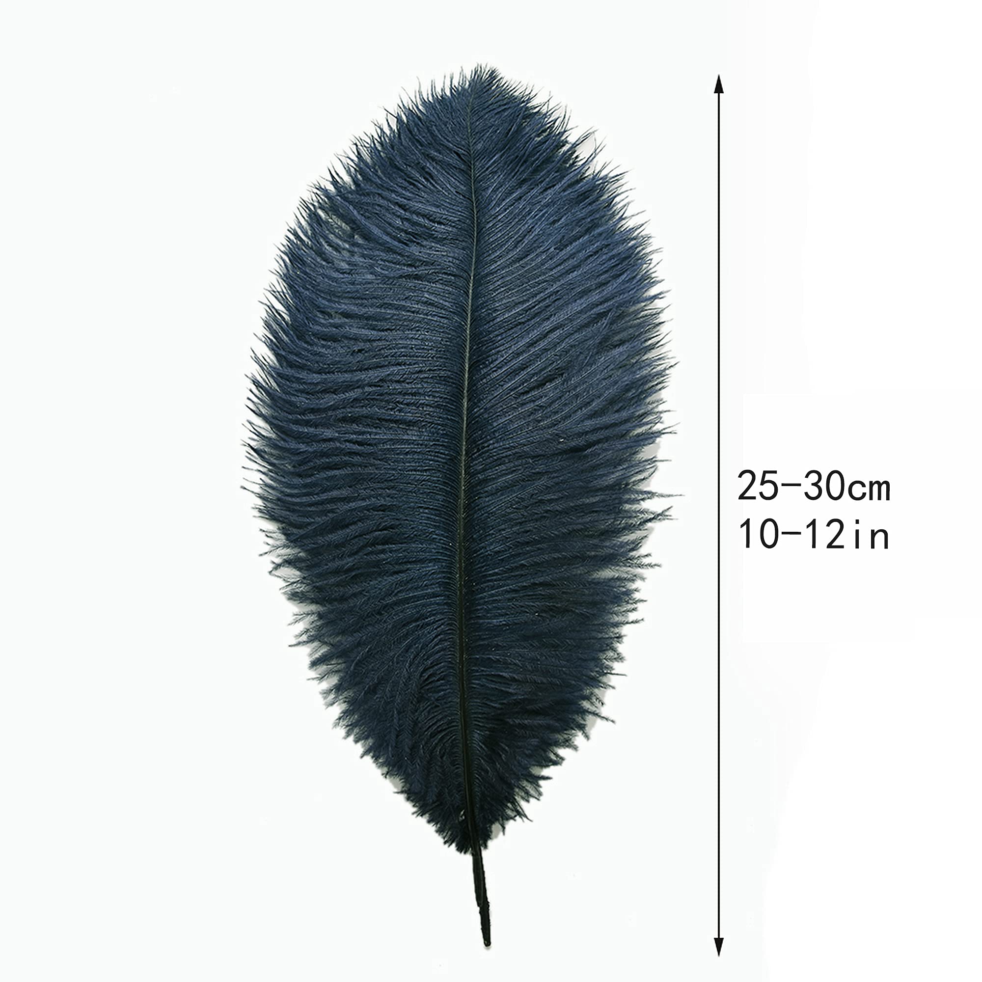 Strusie pióra do rękodzieła i dekoracji 24 szt. Wielokolorowe, wiele rozmiarów(Navy Blue,10-12 inch - 24Pcs)