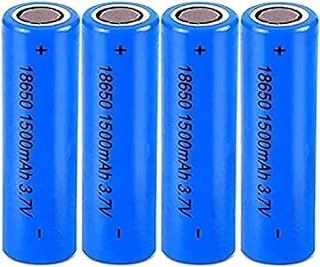 Reable Battery 3.7V Batteries 1500mAh High Capaticy for Household Devices, Headlamp, Flashlight,4 Pack,Flat Top