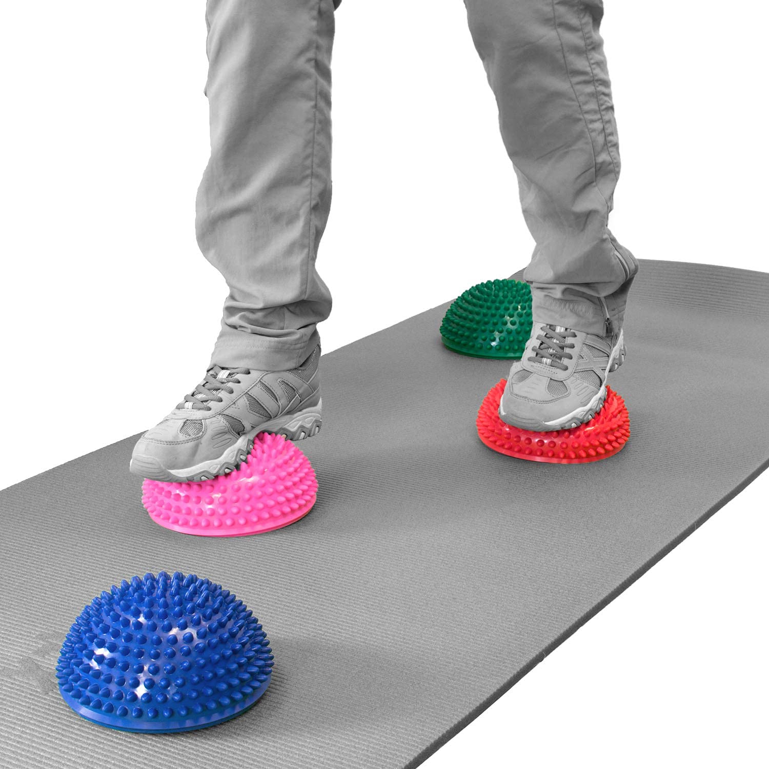AFH Webshop Therapie Balance Igel Gymnastik Igel Igelball | ca. Ø 16 cm | 8er Set + Pumpe